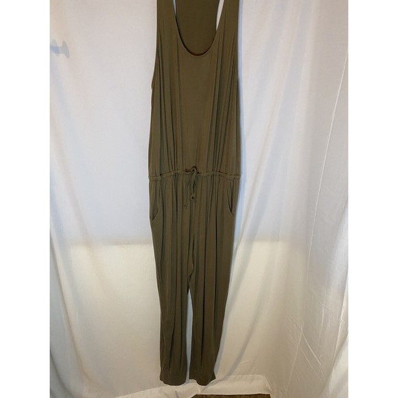 Aerie Pants - Aerie Tank Jumpsuit Jogger Leg Drawstring Olive Green Size XXL